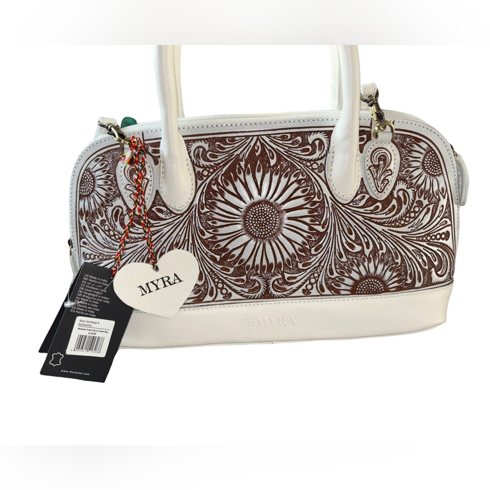 Myra Winslow Creek hand tooled leather bag